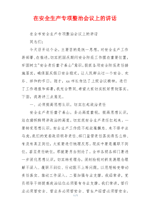 在安全生产专项整治会议上的讲话