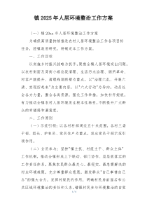 镇2025年人居环境整治工作方案