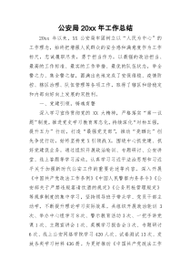 公安局20XX年工作总结