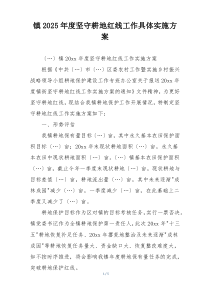 镇2025年度坚守耕地红线工作具体实施方案