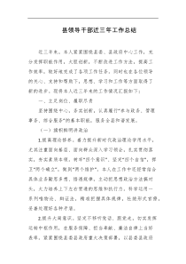 县领导干部近三年工作总结