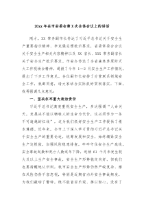 20XX年在市安委会第次全体会议上的讲话