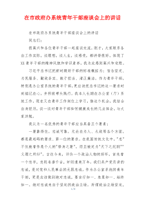 在市政府办系统青年干部座谈会上的讲话