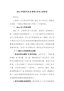 20XX年某校长在高校工作会上的讲话