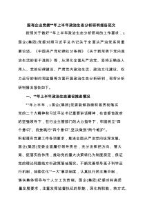 国有企业党委年上半年政治生态分析研判报告（集团公司，工作汇报总结）