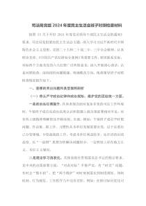 司法局党组2025年度民主生活会班子对照检查材料