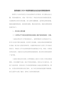 宣传委员2025年度专题民主生活会对照检查材料