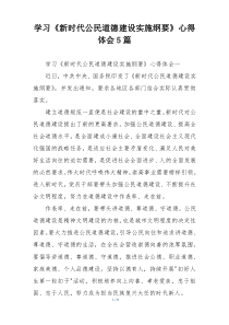学习《新时代公民道德建设实施纲要》心得体会5篇