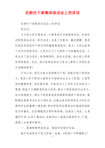 在新任干部集体谈话会上的讲话