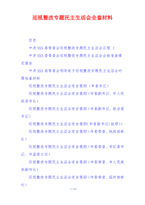 巡视整改专题民主生活会全套材料