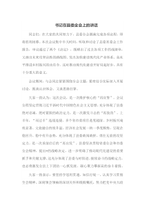 书记在县委全会上的讲话