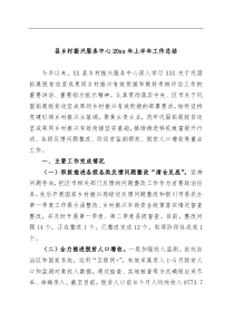 县乡村振兴服务中心20XX年上半年工作总结