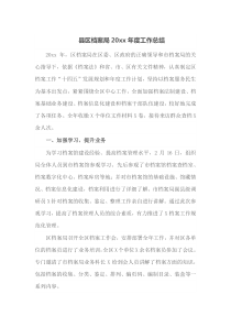 县区档案局20XX年度工作总结