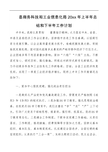 县商务科技和工业信息化局20XX年上半年总结和下半年工作计划