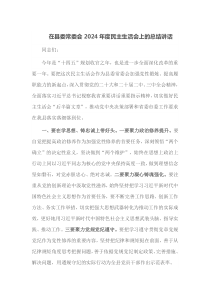 在县委常委会2024年度民主生活会上的总结讲话