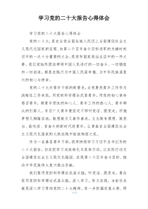 学习党的二十大报告心得体会