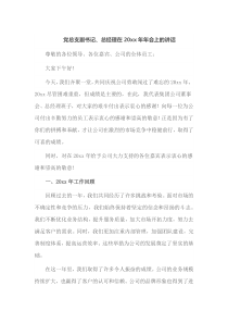 党总支副书记总经理在20XX年年会上的讲话