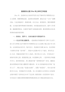 县政府办公室20XX年上半年工作总结
