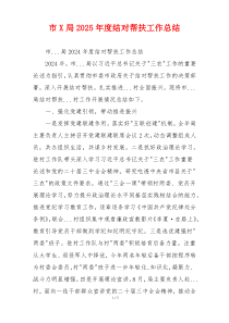 市X局2025年度结对帮扶工作总结