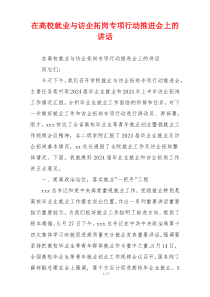 在高校就业与访企拓岗专项行动推进会上的讲话