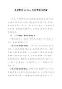 县驻村队伍20XX年工作情况总结