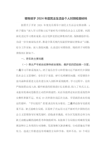 领导班子2025年度民主生活会个人对照检查材料
