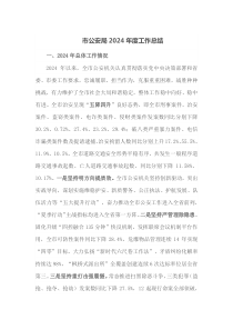 市公安局2024年度工作总结