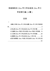 各级局机关20XX年工作总结及20XX年工作安排汇编6篇