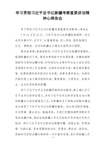 学习贯彻习近平总书记新疆考察重要讲话精神心得体会