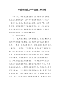 市委政法委上半年党建工作总结