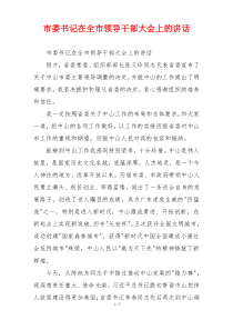 市委书记在全市领导干部大会上的讲话