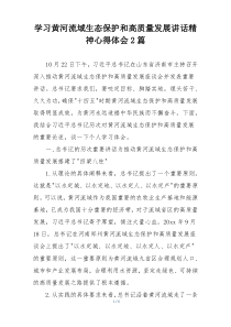 学习黄河流域生态保护和高质量发展讲话精神心得体会2篇