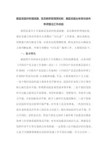 基层党组织软弱涣散党员教育管理宽松软基层党建主体责任缺失专项整治工作总结