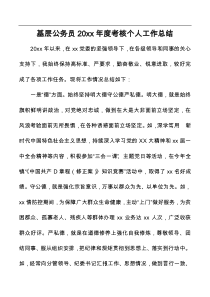 基层公务员20XX年度考核个人工作总结