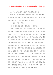 市文化和旅游局2025年政务服务工作总结