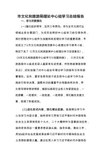 市文化和旅游局理论中心组学习总结报告
