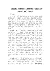 区委常委常务副区长在全区第五次全国经济普查专题工作会上的讲话
