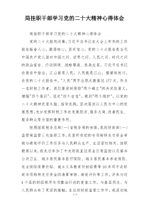 局挂职干部学习党的二十大精神心得体会