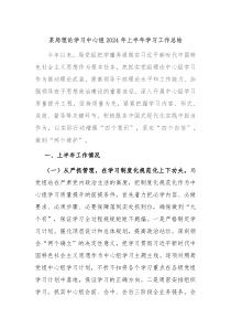 局理论学习中心组2024年上半年学习工作总结