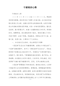 干部培训心得