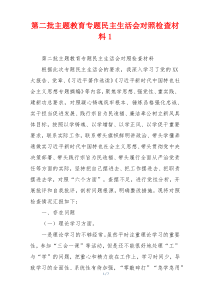 第二批主题教育专题民主生活会对照检查材料1