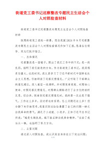 街道党工委书记巡察整改专题民主生活会个人对照检查材料