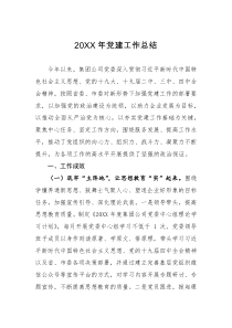 工作总结20XX年党建工作总结