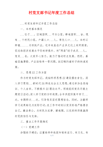 村党支部书记年度工作总结