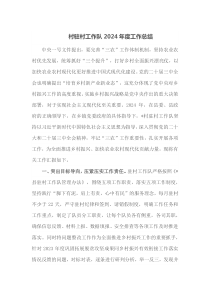 村驻村工作队2024年度工作总结