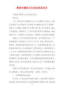 集团专题民主生活会表态发言