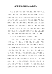 挂职培训总结发言心得研讨