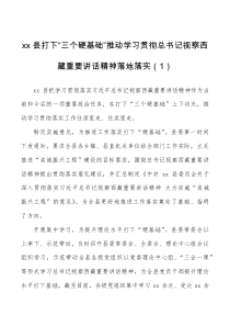 工作总结2篇深入学习贯彻总书记在西藏考察时的重要讲话精神情况汇报范文