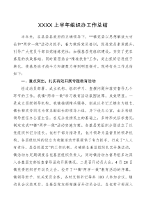 工作总结XXXX上半年组织办工作总结