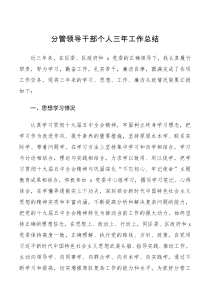 工作总结个人三年总结领导干部个人三年工作总结范文分管领导述职报告